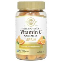 Solgar, itin veiksmingos vitamino C gumytės, rūgštus apelsinas, 1000 mg, 60 gumyčių