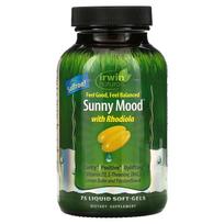 Irwin Naturals, Saulėta nuotaika su Rhodiola, 75 skystos minkštosios kapsulės