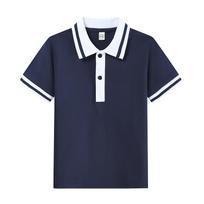 Balti vaikų polo marškinėliai - trumparankoviai, mokyklinio stiliaus, lengvi vasarai ir pavasariui. 105cm black