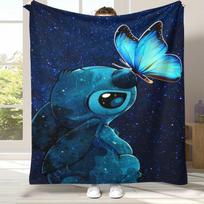 Animacinis Lilo ir Stitch Angelas Flanelinis pledas, Itin minkštas šiltas pliušinis apklotas namams, miegamajam, lovai, sofai, kempingui, iškylai, dovana 150x200cm