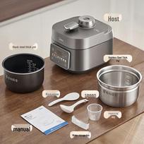 Midea 5L IH Electric Pressure & Rice Cooker with Dual Pots CN plug (adapter included) gray