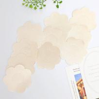 Unisex aukščiausios kokybės šilkinės medžiagos vienkartinis spenelių lipdukas, apvalus, 10 vnt. beige