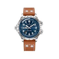 [Hamilton] H77765541 Khaki Aviation X-Wind Day Date Auto 45mm Blue Dial Brown Leather Men's Watch