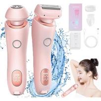Dusco Official Razor 3 in 1 Blades Women's Electric Portable Waterproof 2 Razors, Pink gray