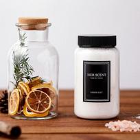 [Herscent Bath Salt] Epsom Salt Natural Bath Salt Peppermint & Eucalyptus, 500g, Lemon & Tea Tree black