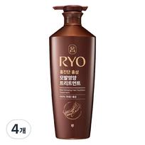 Ryo Hongjindan Red Ginseng Hair Nutrition Treatment Mildly Acidic White Floral Fragrance, 4 Pieces, 820ml brown