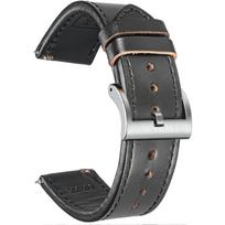20 mm laikrodžio apyrankė, greitai atsegama keičiama laikrodžio apyrankė Retro Horween odinė medžiaga vyrams, moterims black