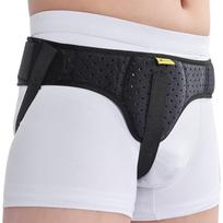 Kirkšnies išvaržos diržas vienpusis unisex skirtas kirkšnies arba sporto išvaržai. Unisex išvaržos palaikymo diržas, patogi medžiaga. (Išvaržos žiedas) juoda
