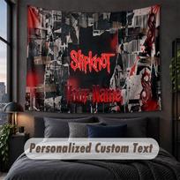 Custom Name Text Tapestry,Slipknot Decorative Wall Hanging, Background Tapestry For Home Bedroom 150cmx200cm gray