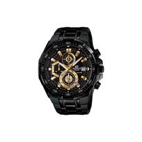 Casio Edifice serijos Juoda Auksinė Klasikinė Trys Ciferblatai Vandeniui Atsparus Kvarcinis Mechanizmas Nerūdijančio Plieno Apyrankė Laikrodis Vyriški laikrodžiai EFR-539BK-1A Random Watch Box,Black Gold Watch Dial black