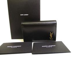 Autentiškas Saint Laurent YSL juodos odos 6 nuotraukų raktų pakabukas #a234 Refurbished