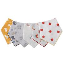 Dream tofu design pattern gauze scarf bib 6 piece set, korean baby products white