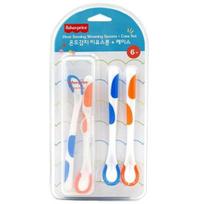 Fisher-Price temperature sensing baby food spoons 2 types x 2p + case set, orange + blue, spoon 4P + case 1P, 1 set, Korean popular tableware white