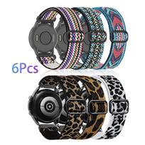 6 vnt. 18/20/22 mm elastinis dirželis, skirtas Garmin Forerunner 255 255S 265S 955 965 945 745 Venu 2 3 4S Sq Vivoactive 4 5 Sportinis nailoninis dirželis Fitbit Versa2 gray