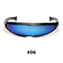 Futuristiniai siauri naujausi Ciklopų akiniai nuo saulės Lazeriniai akiniai UV 400 apsauga Asmeniški veidrodiniai lęšiai Kostiuminiai akiniai Vyrams Gafas De Sol As shown in the figu blue
