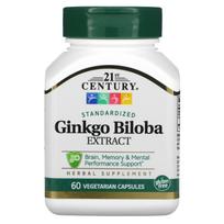 21st Century, Ginkgo Biloba Extract, Standardized, 60 Veggie Capsules