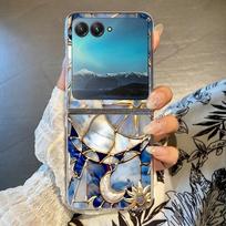 Kūrybiškas telefono dėklas su mėnulio raštu Motorola Razr 60 Ultra Razr 50 40 Ultra 60 50 40, skaidrus, atsparus smūgiams, kietas PC, sulankstomas dangtelis Motorola Razr 60 Ultra