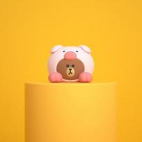 Line Friends Automobilio Mini Figūrėlė, 1 vnt., Paršelis Brown yellow