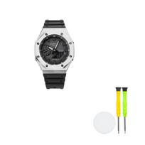 CASIO Custom Collection Electronic Movement Unisex Black Dial GA-2100-1A1(Team788--) Silver Regular Watch Box black