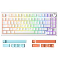 DAREU EK75RT Gaming Keyboard with Rapid Magnetic Adjustable Wired English Volume Control White Triggers, Switches, Actuation, Tenkeyless, TKL, USB, balta