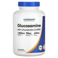 Nutricost, Gliukozaminas su chondroitinu ir MSM, 240 tablečių