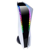 eXtremeRate RGB LED lemputė PS5 konsolei, 7 spalvos ir 29 stiliai, PS5 konsolei su raudonu laidu, nuotolinio valdymo konsole,
