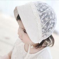 Two S Buck Princess Lace Punching Bonnet, korean baby products gray