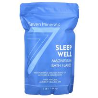 Seven Minerals, Sleep Well, Magnesium Bath Flakes, Lavender and Cedarwood, 3 lb (1.36 kg) blue