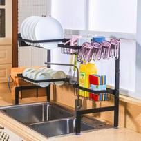 YouShu Ret retractable Kitchen Sink Dish Drying Rack gray