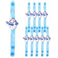 Party LED light-up bracelet, snowman, 10 pieces white