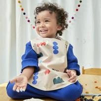 Yulgran Art Play self-directed baby food apron bib waterproof baby clothes daycare gown, pink, 1 piece, 1 piece blue