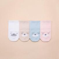Sveiki, Baby Club Upright Smile kūdikių kojinių rinkinys iš 4, korėjietiški kūdikių produktai white