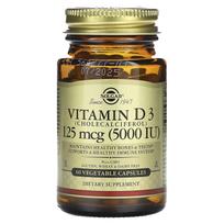 Solgar, Vitamin D3, 5,000 IU, 60 veggie capsules