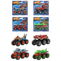 Hot Wheels Monster Truck Transporter Assorted Vehicle Toy Mini Car 4 Cars Box Sold Ages 3 and Up Multi 986F-HWN86 gray
