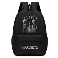 60123-2 Unisex KATSEYE Spausdintas Kuprinė Studentas Mokykla Berniukai Mergaitės Vandeniui Atsparios Kuprinės Krepšys black
