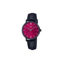 Casio STANDARD series simple and fashionable quartz movement leather strap Japanese and Korean watch women's watch pink dial LTP-VT02BL-4A rožinė