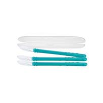 Nubi Silicone Long Handle Spoon 3p + Case, Aqua, 1 Set, Korean popular tableware white