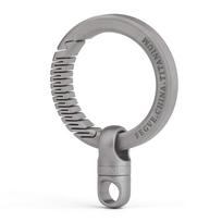 TISUR Titanium Key Ring Car Key Holder Smart Key Metal Fittings Rotating Connector Matte Men's 360° (Matte/Carabiner L+Connector) gray