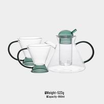 Heat-Resistant Glass Teapot with Infuser gray