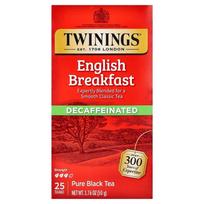 Twinings 100% Pure Decaffeinated English Breakfast Black Tea Bags, 25 Count, 50g (1.76oz) beige
