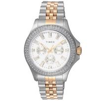 TIMEX Kaiya Watch Quartz 5 ATM Water Resistant Mineral Glass Silver Dial TW2V79500 Women's sidabras