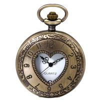 JewelryWe Kišeninis laikrodis Skeletas Širdies Pakabukas Senovinio Stiliaus Retro Kišeninio Laikrodžio Pakabukas Karoliai Laikrodis Tinka Vyrams ir Moterims Džentelmenams Cosplay black