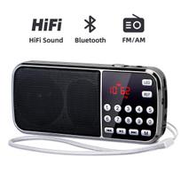 Nešiojamas FM radijas Rankinis Kišeninis HIFI Stereo Garsiakalbis Orų Bluetooth Skaitmeniniai Radijo Imtuvai Įkraunamas USB juoda