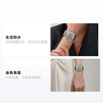 CASIO Life Waterproof Quartz Steel Strap Men and Women Same Style Gold Dial A168WEHA-9AJF auksas