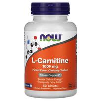 NOW Foods, l-karnitinas, 1000 mg, 50 tablečių