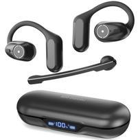 Bluetooth ausinė pramonės aukšto standarto nuimamos atviros ausinės su ausinėmis, skirtomis OWS, gali būti naudojamos viena ausimi arba abiem ausimis, ausų kabliukas, Bluetooth ENC triukšmas juoda