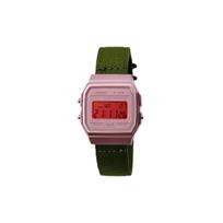 CASIO Custom Collection Quartz Movement Nylon Strap Watch Women's Watch Pink Watch Dial F-91WS-4 Green Strap Red Dial gray