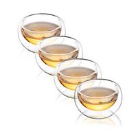 50 ml Stiklinių Arbatos Puodelių Rinkinys iš 4/6 vnt. Dvisieniai Izoliuoti Stiklai Skaidrūs Espresso Kavos Puodeliai Arbatos Indai Puodelis Aksesuarai 50-60ml beige