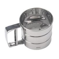 Semi Automatic Flour Sifter Handheld Push-Type Mesh Shaker for Baking Cakes Cookies Powdered Sugar Cocoa Powder Kitchen sidabras
