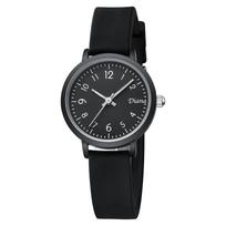 Watch Analog Silicone Strap Men Women Popular Waterproof Japanese Movement Simple Casual Work Daily Commute Student Exam Gift Father's Day Typhoon black